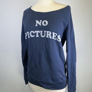 Junk Food No Pictures Influencer Celebrity Off Shoulder Sweater Medium Retro